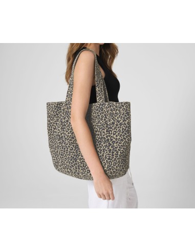 WES-W335-Leopard Print Canvas Shopper